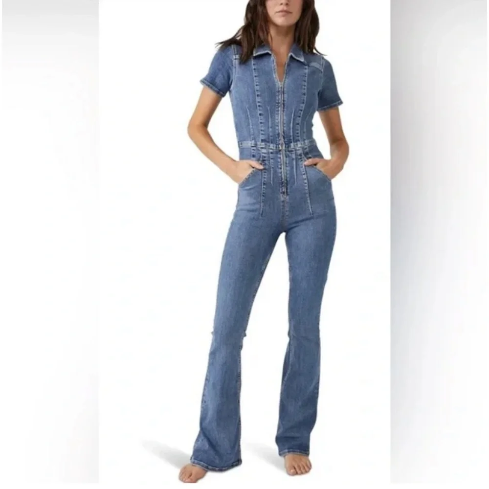 New: Free People We The Free Jayce Flare Leg Jumpsuit. Size Large
